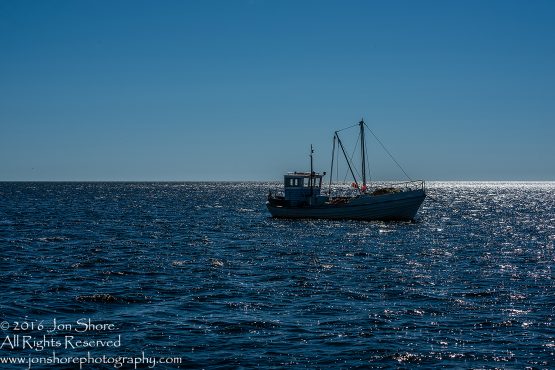 Fishing boat Sõrve Lighthouse, Saaremaa, Estonia