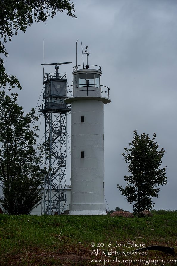 Lighthouse and radar tower on Estonian Russian border