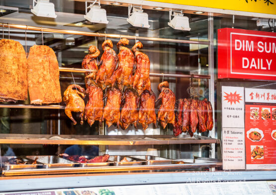 BBQ Duck hanging in the Window - Chinatown, London, UK Tamron 100mm Lens