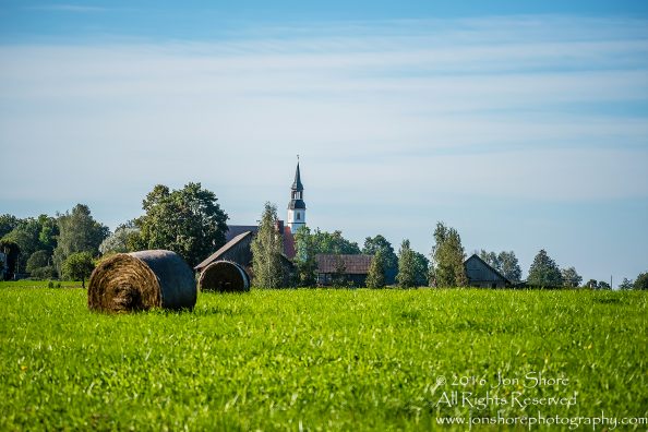 Hay and Church Summer Burtnieks Latvia Tamron 70mm Lens