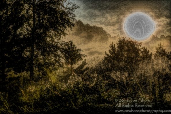 Sunrise in a Foggy Field, Burtnieks, Latvia with filter Tamron 70mm Lens