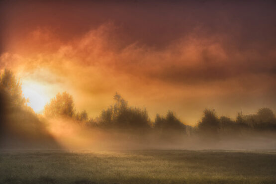 Sunrise on the field. Burtnieki, Latvia. Tamron 70mm