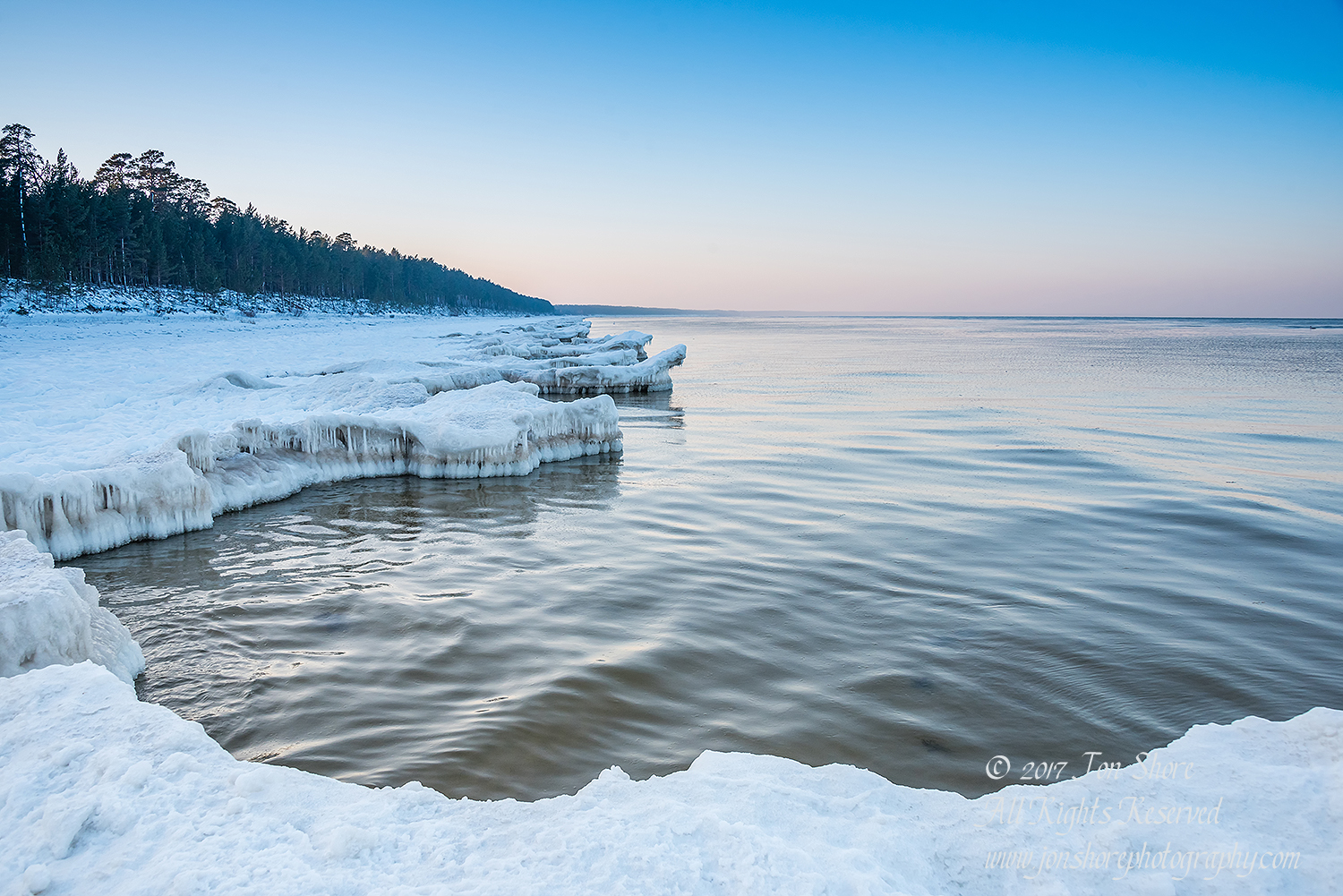 Winter at a Frozen Baltic Sea Beach. Nikkor 28mm