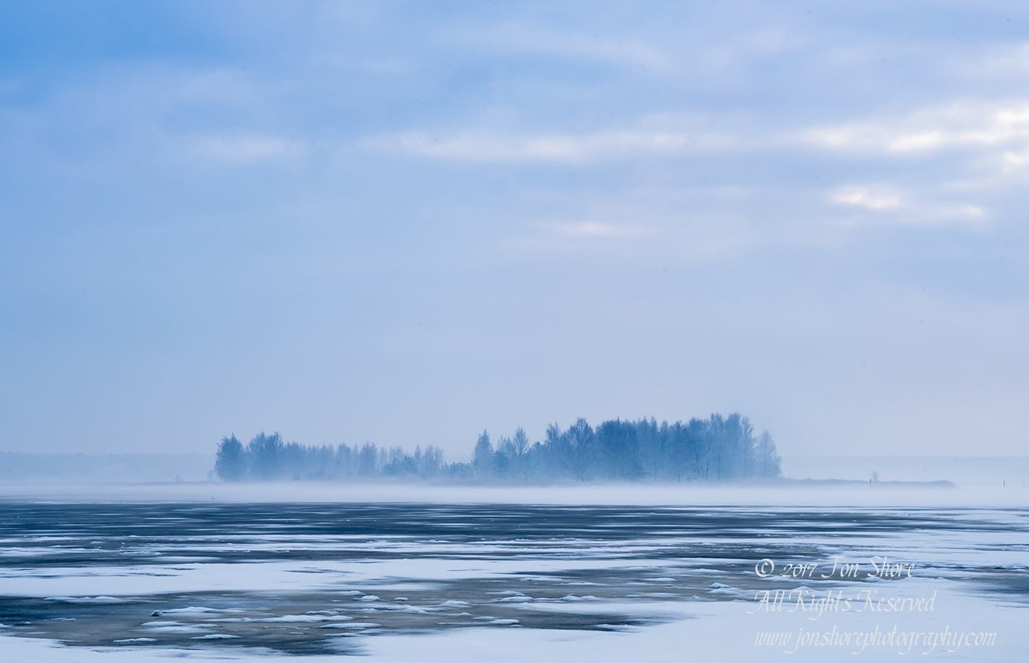 Frozen Lielupe River in Latvia. Nikkor 300mm