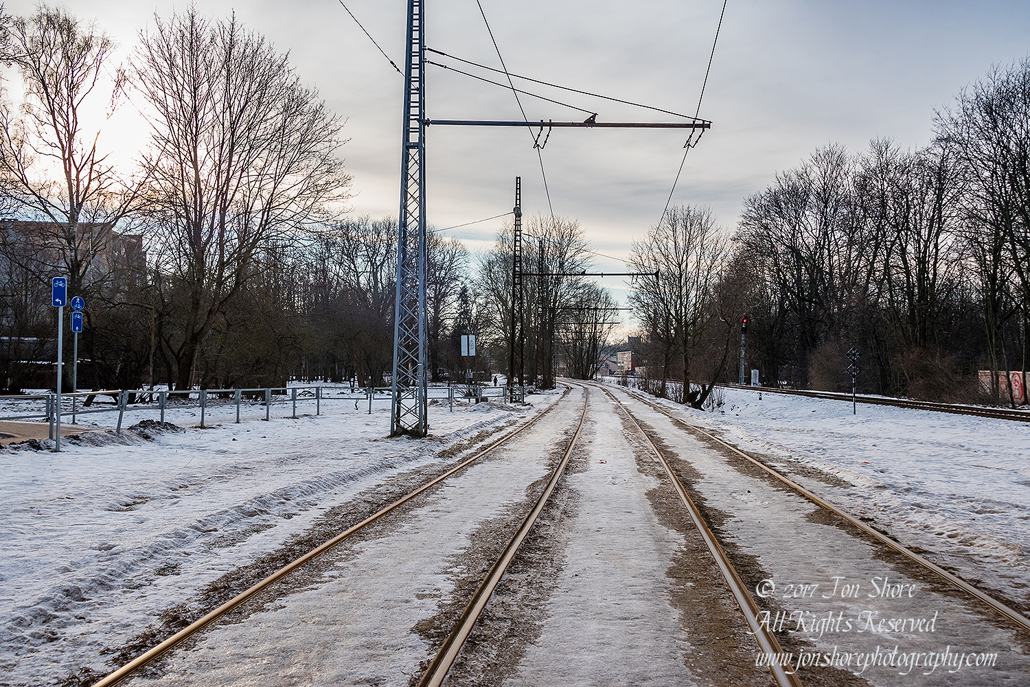 Railroad Tracks in Riga Latvia in January. Nikkor 35mm