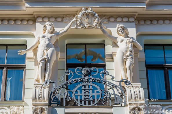 Art nouveau feature Riga Latvia Spring 2017. Nikkor 300mm
