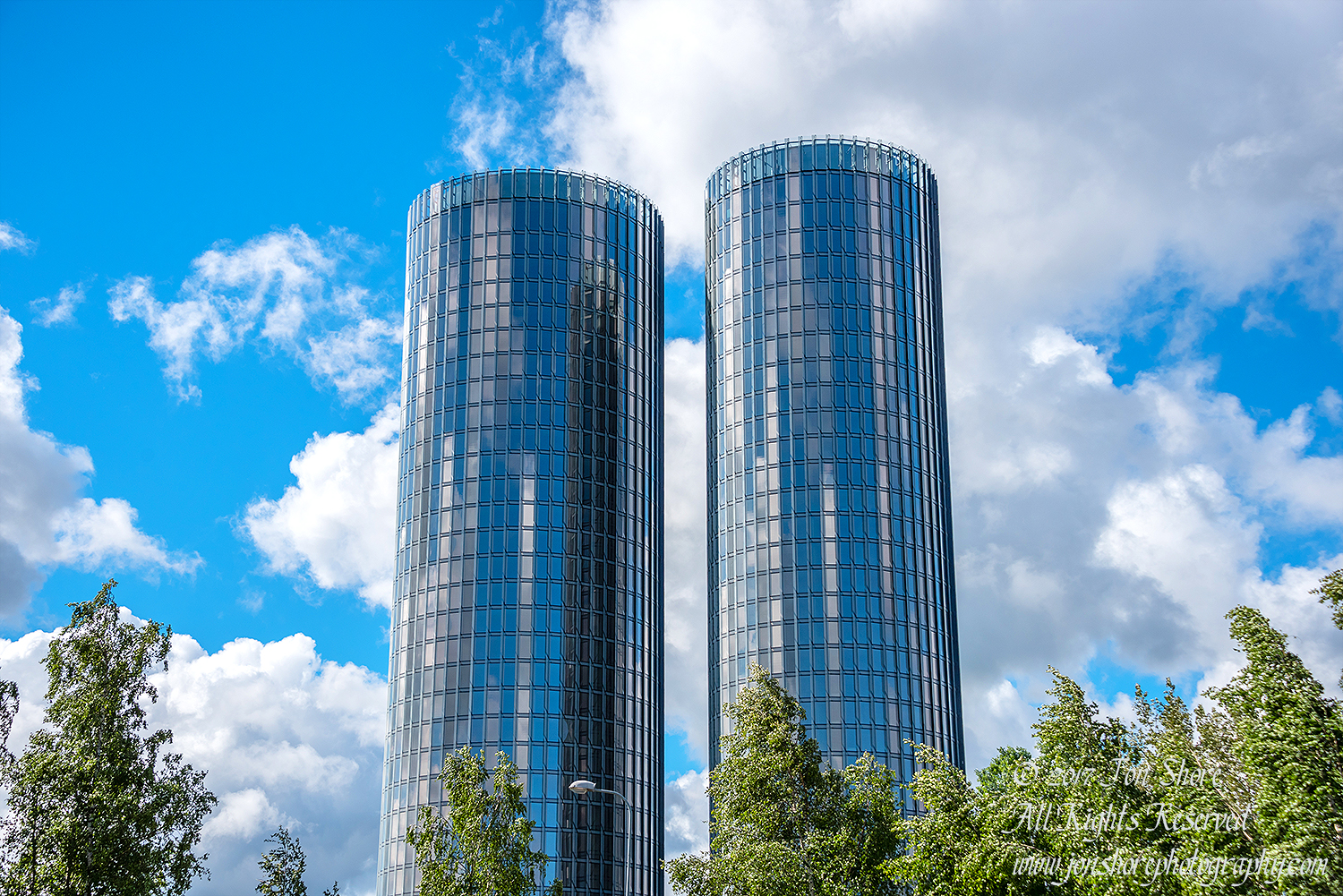 Glass Office Towers Riga Latvia. Nikkor 150mm