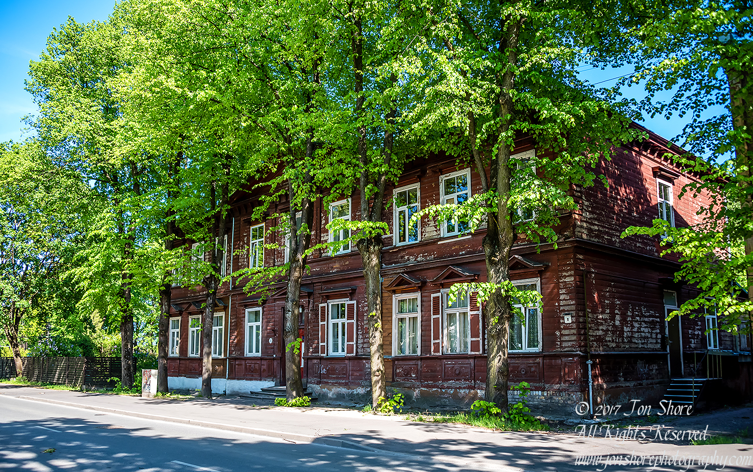 Old Riga Latvia Wooden House Spring 2017 by Jon Shore. Nikkor 28mm