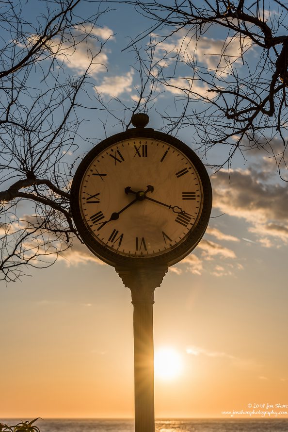 Clock at sunset Spring San Marco di Castellabate Italy