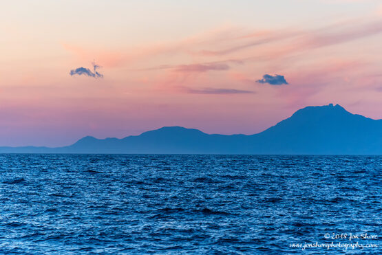 Sunset Spring Amalfi Coast from San Marco di Castellabate Italy