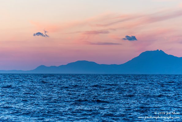 Sunset Spring Amalfi Coast from San Marco di Castellabate Italy