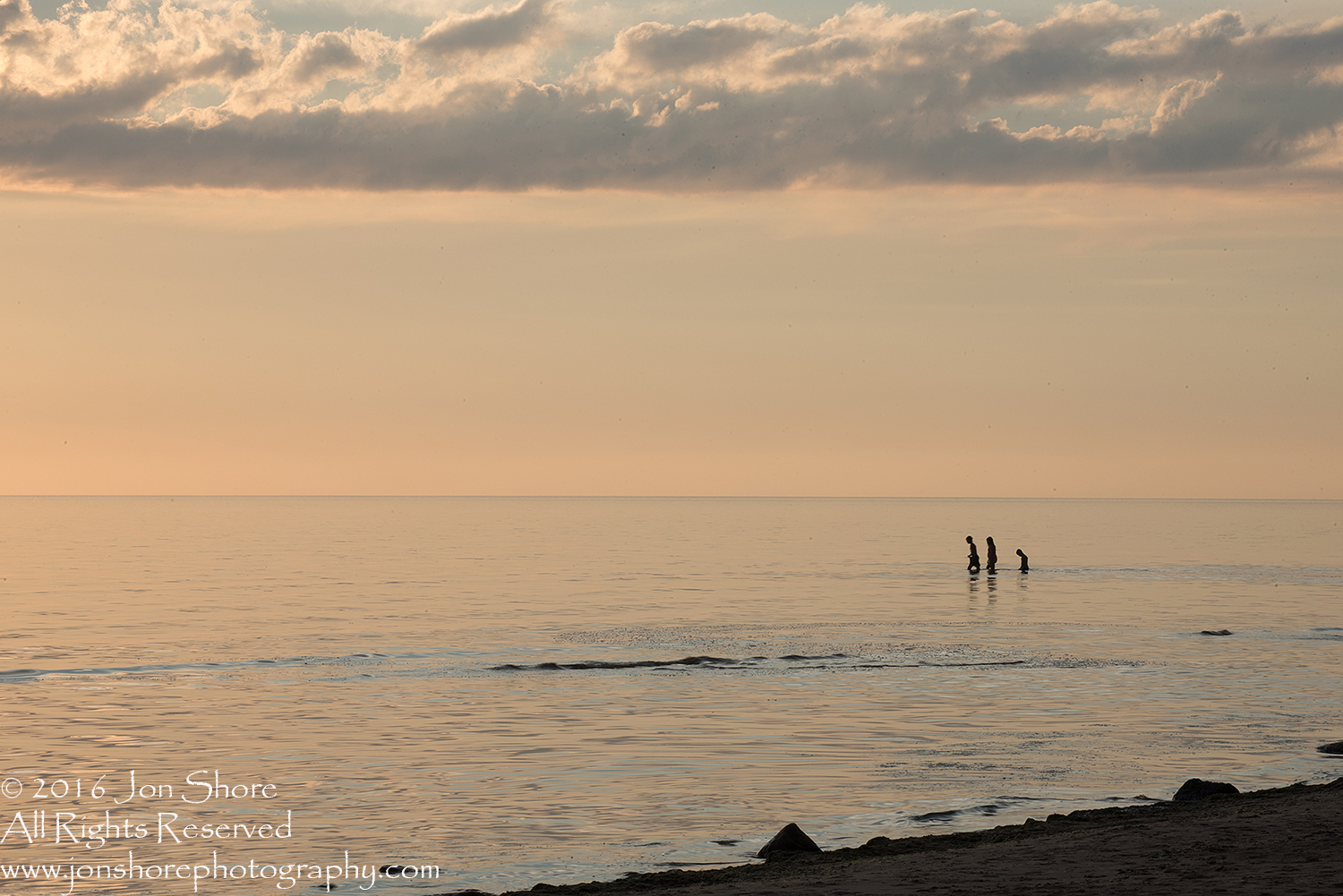 Sunset Tuja, Latvia with boys in the sea. Tamron 200m