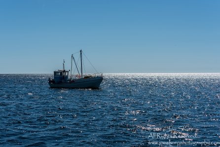 Fishing boat Sõrve Lighthouse, Saaremaa, Estonia