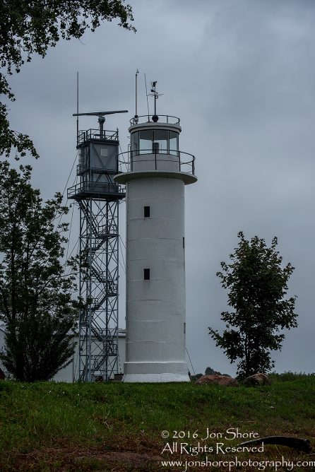 Lighthouse and radar tower on Estonian Russian border