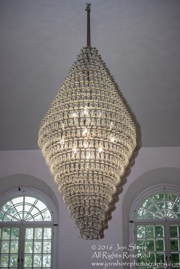 Wine glass chandelier