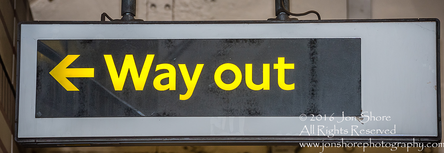 Way Out Sign, London Tube Tamron 200mm Lens