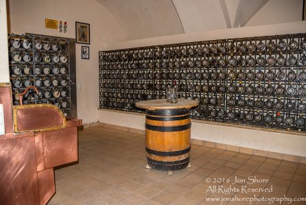 Personal beer glasses in Hofbrauhaus in Munich Germany. Nikkor 28mm