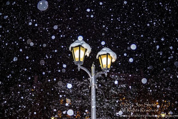 Winter night Riga Latvia Old Town. Nikkor 50mm lens