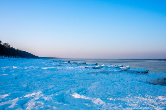 Winter at a Frozen Baltic Sea Beach. Nikkor 35mm