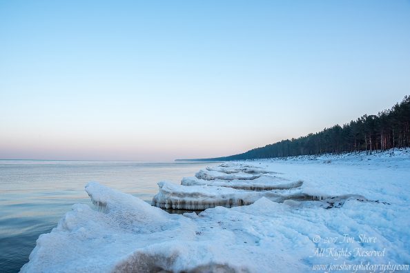 Winter at a Frozen Baltic Sea Beach. Nikkor 28mm