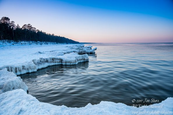 Winter at a Frozen Baltic Sea Beach. Nikkor 28mm