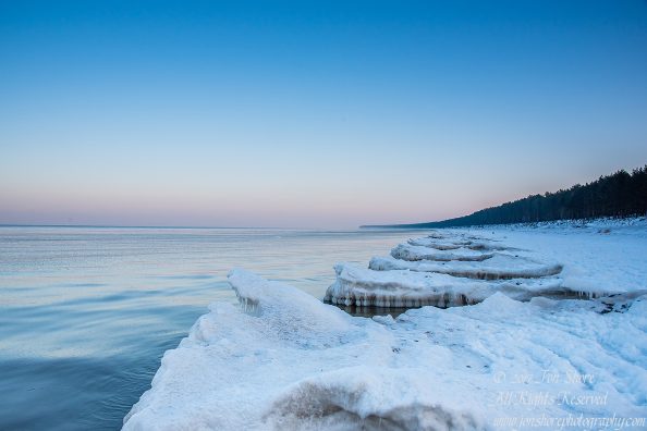 Winter at a Frozen Baltic Sea Beach. Nikkor 28mm