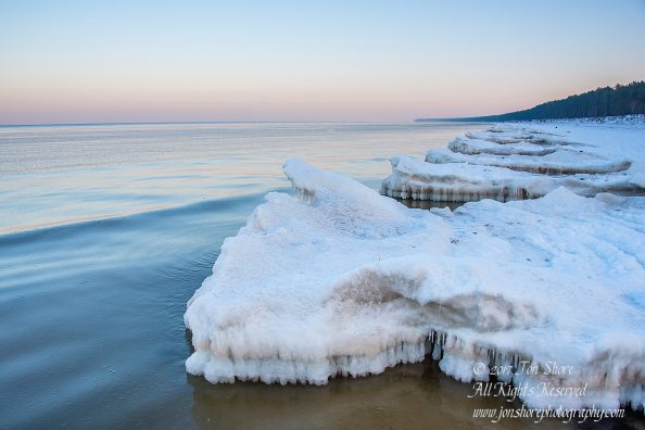 Winter at a Frozen Baltic Sea Beach. Nikkor 28mm