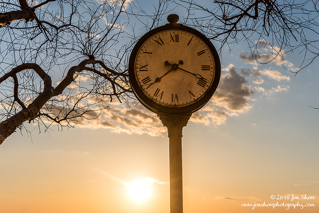 Clock at sunset Spring San Marco di Castellabate Italy