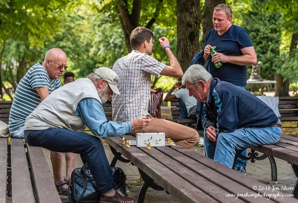 Playing Chess in a park in Riga, Latvia in the Summer